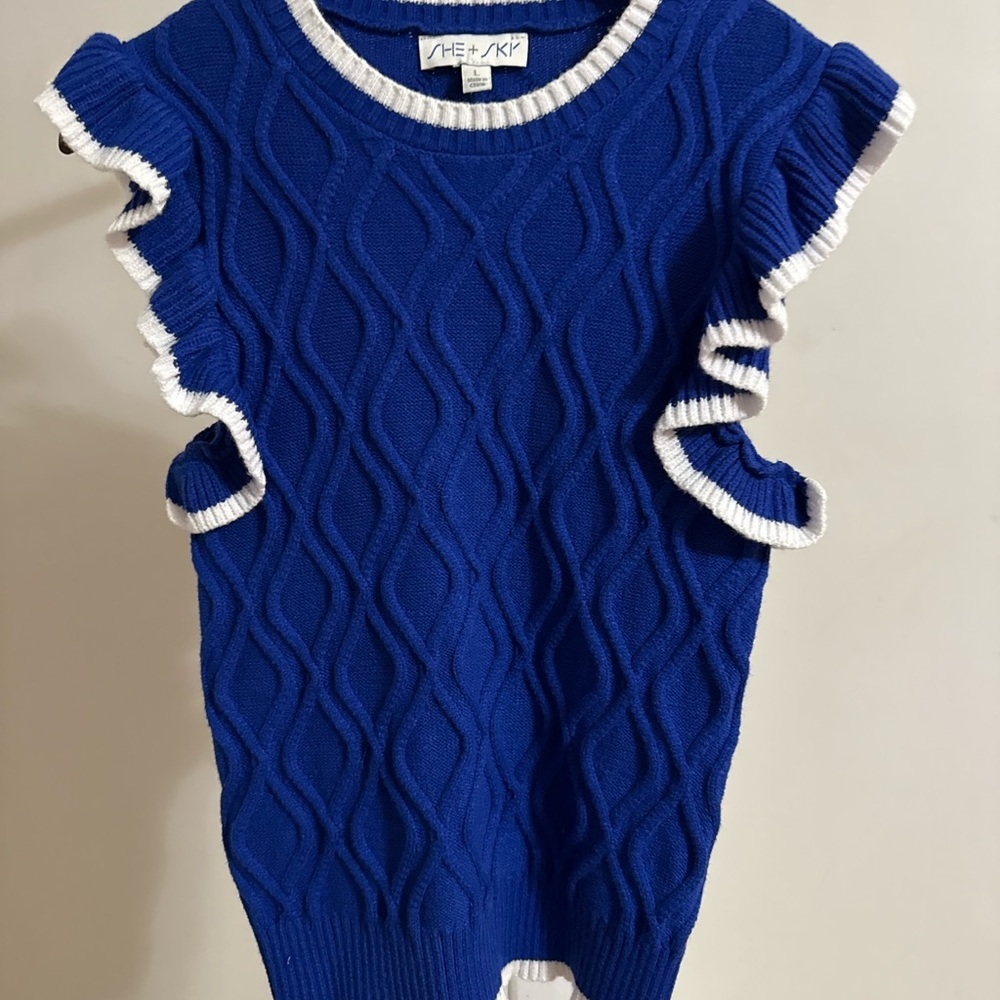 She + Sky Ruffled Sweater - Picture 4 of 7